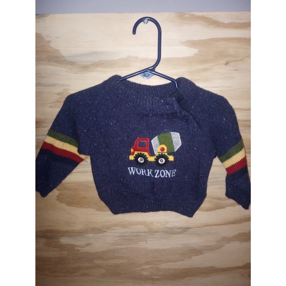 2/$15 Vintage Baby B.T. Kids Construction‎ Sweater 3-6 Months